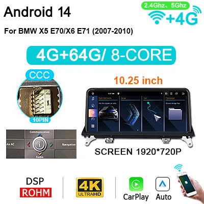 Carplay Radio – Autoradio – Multimedia Speler – 2DIN Inbouw – Touchscreen – Draadloos CarPlay – Android 14 – 12,5 Inch Scherm – Bluetooth Connectivity