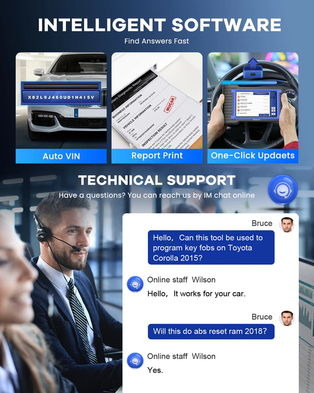 VO7S - OBD2 Scanner - Diagnosecomputer - Uitleesapparatuur Auto - Storing Verwijderen - Volledige systeemdiagnose - Diagnose Auto - Autodiagnosetool - Bidirectionele ECU-codering - Zwart