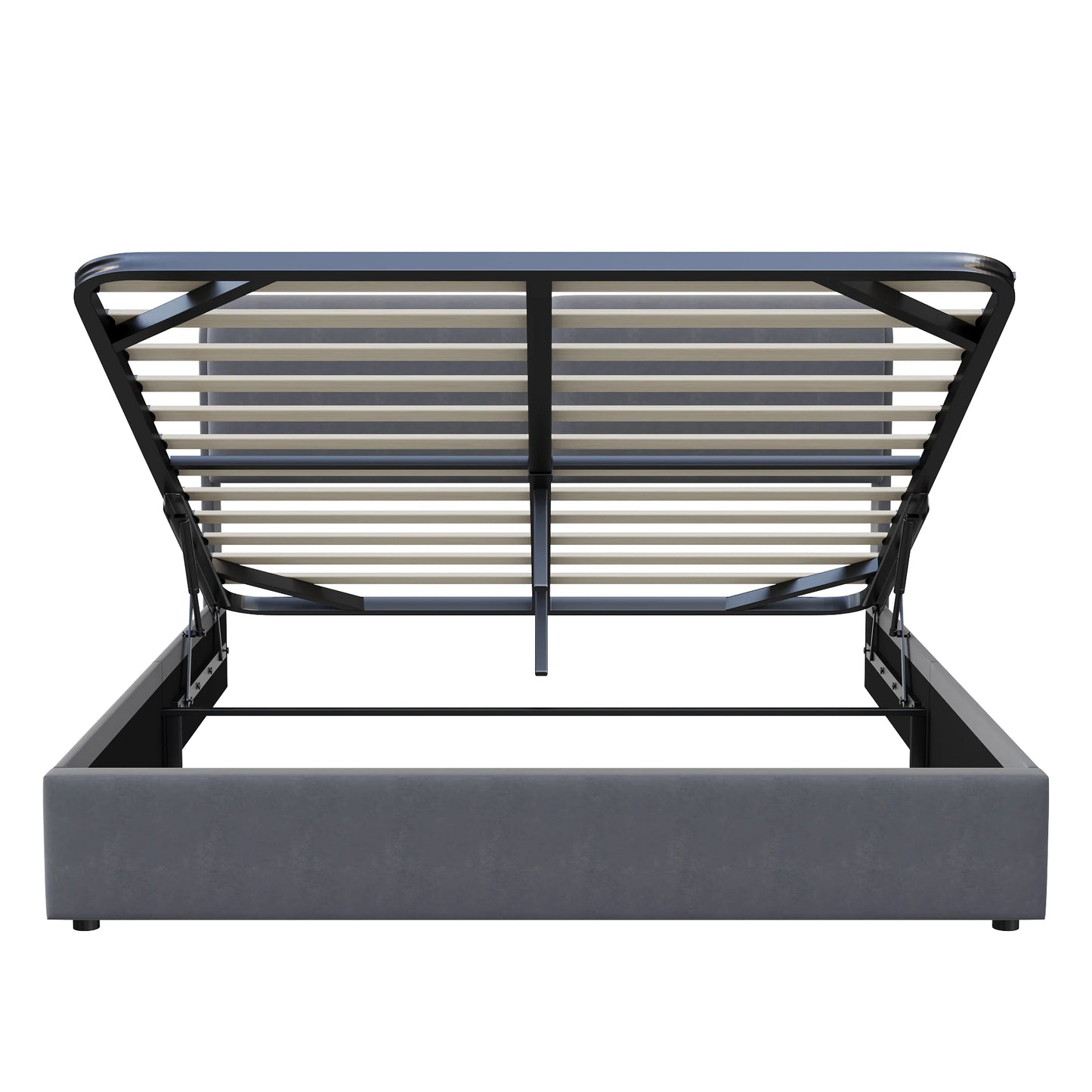 Slaapkamerbed – Bed Met Opbergruimte – Bed Met Ledverlichting – Fluwelen Bed – Hydraulische Lift – Verstelbare Hoofdleuning