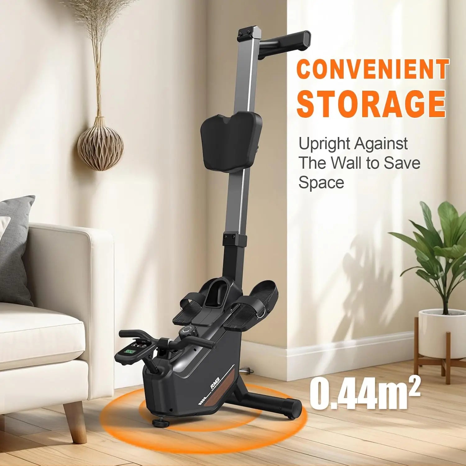 Roeimachine - Magnetische Roeitrainer - Roeiapparaat - Opvouwbare - met 16 Weerstandsniveaus - Bluetooth Connectie - LCD Display - 300N Weerstand - Max 150kg - Ergonomisch Ontwerp - Stil en Compact - Zwart - QUORE