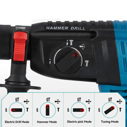 Boormachine - Klopboormachine - Hamerboren - Draadloze - Borstelloze - 26mm - 4800 slagen/min – SDS Plus – Zonder Batterij/Accessoires – Compatibel met 18V/21V Batterijen