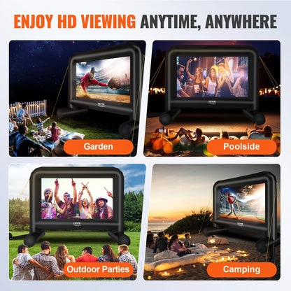Beamer Scherm - Projector Scherm - Projector Screen - Projector Scherm voor Beamer - Projector Doek - Home Cinema Thuisbioscoop - Draagbare Beamer - Outdoor Projectie - 16ft - QUORE