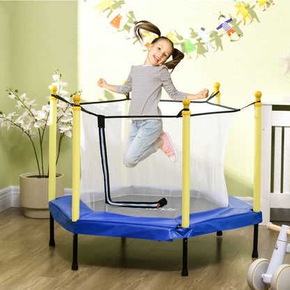 Trampoline voor Kinderen 3-6 Jaar - Veiligheidsnet - 122x122x97 cm - Blauw/Pink - Balance Training