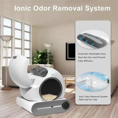 Automatische Zelfreinigende Kattenbak – Slimme Kattenbak – Zelfreinigende Kattenbak – App-Gestuurde Kattenbak – Hygiënische Kattenbak – Ruime 65L Binnenruimte – Veiligheidssensor Met App-monitoring