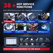 OBD2-scanner - Diagnosecomputer - Slimme diagnosetool - Foutverwijdering - Automotivo Autodiagnose Scantool - Sleutelcoderingstool - 7-inch LCD - Zwart