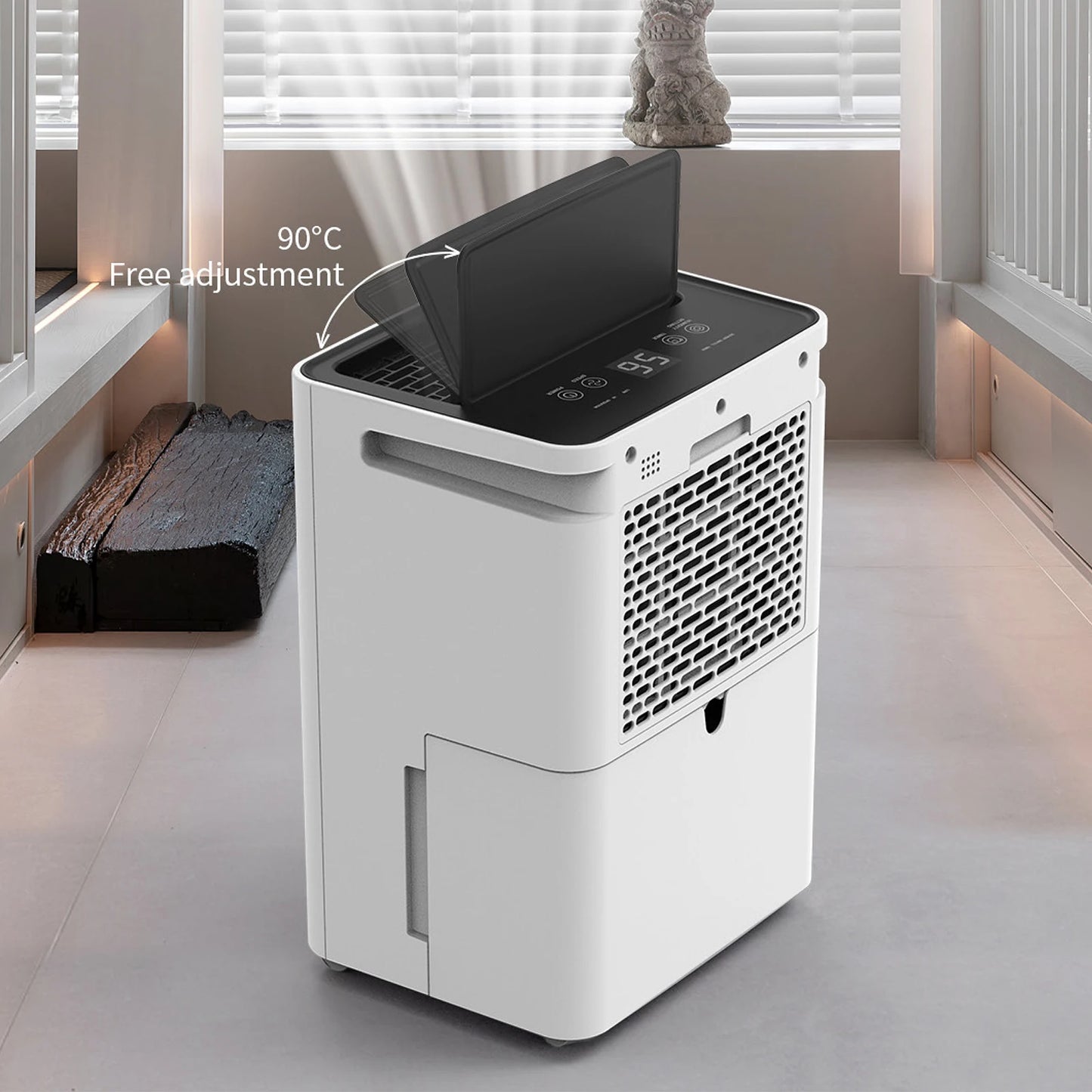 Luchtontvochtiger - Luchtreiniger - Dehumidifier - Draagbare - 38dB - 3.2L - Energiezuinig - Smart Touch Panel - Kledingdroogfunctie - voor Thuis - en Kantoorgebruik - Wit