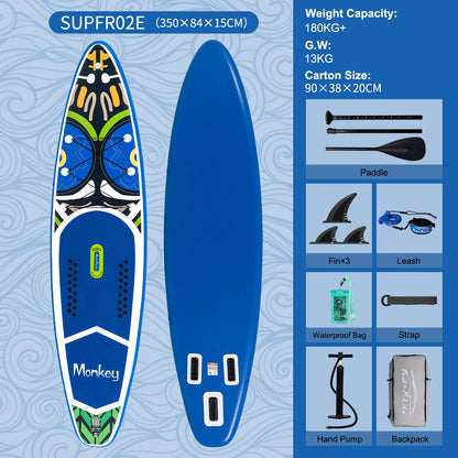 Supboard - Sup - Kajak - Paddle Board - Kayak - 350x84x15CM - Opblaasbaar Stand-Up Sup Board - Ultra-Licht & Draagbaar – Maximale Draagkracht 160KG - Blauw