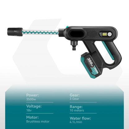 Hogedrukreiniger - Terrasreiniger - Accu - Elektrische Waterdrukspuit - 220Bar - 3 Snelheden – Met 2 Accu's – Elektrische Spuit voor Auto, Tuin en Terras - Draadloos Spuitpistool