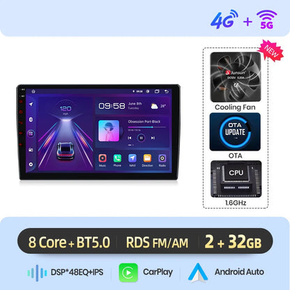 Android Multimediasysteem – Autoplayer – Navigatiesysteem – Infotainmentsysteem – Head Unit – 9 Inch IPS Touchscreen – Draadloze CarPlay & Android Auto