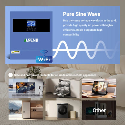 Hybride Zonnestroomomvormer – Zonne-omvormer – Solar Omvormer – PV Omvormer – Energie Omvormer – 4000W Vermogen – Ingebouwde Wifi Monitoring