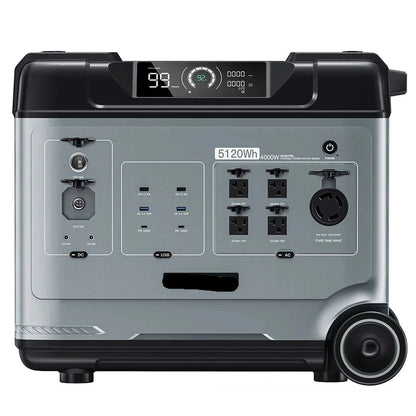 Draagbare Powerstation – Mobiele Accu – Back-Up Stroom – Zonne-energie Generator – 5120Wh Capaciteit – 4000W Output