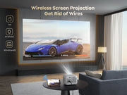 Mini Beamer - Projector - Android - Digital projector - 5G WiFi - Bluetooth Compatible with HDMI - Power - USB - 20000 Lumen - 300 ± 50% ANSI - 55W - White