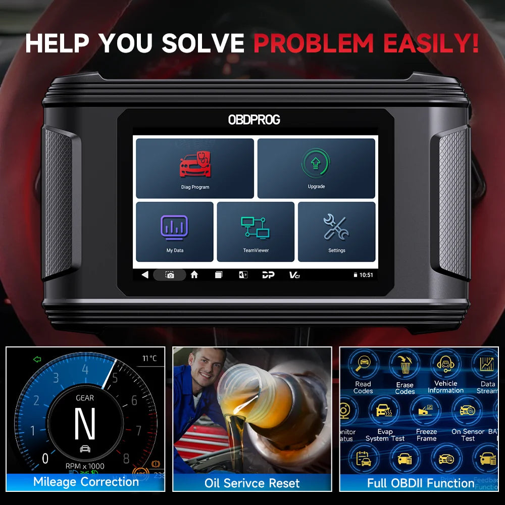 OBD2 Diagnostische Tool – Auto Scanner – Cluster Kalibratie – Olie Reset – Instrument Aanpassing – EU Versie – 5 Inch Touchscherm – 1 Jaar Gratis Updates