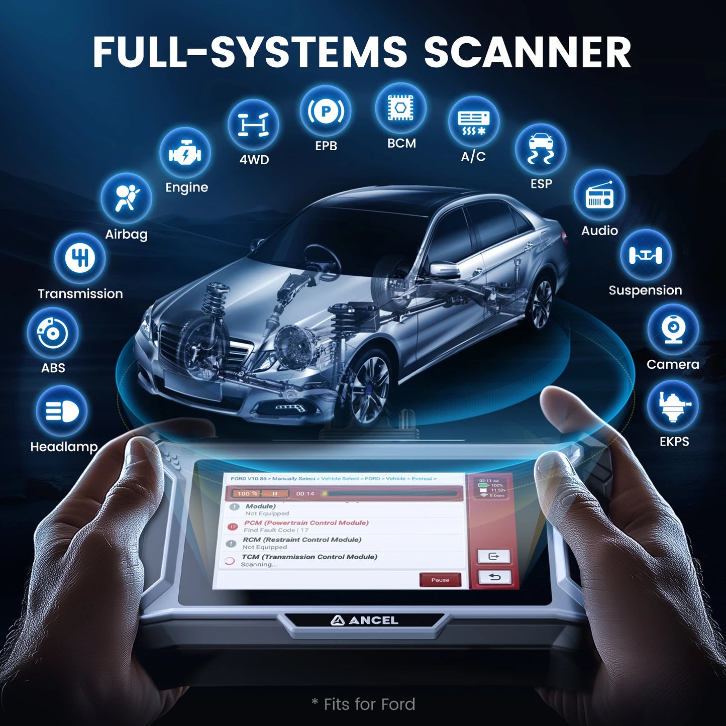 Auto Diagnose Tool – OBD2 Scanner – Foutcode Reader – Systeemdiagnose – Bidirectionele Controle – 5-Inch Touchscreen – WiFi Updates