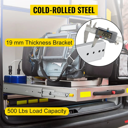 Lineaire geleiderails - 3-voudige geleiderail - Heavy Duty ladegeleiders - Breedte 3in - Lengte 32in - Zilver