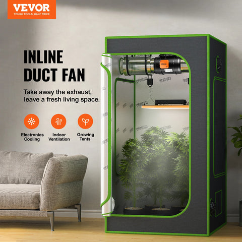 VEVOR Buisventilator - Pijpventilator - Extractoringstrein - Design - Badkamer - Afzuiging voor Badkamer - QUORE