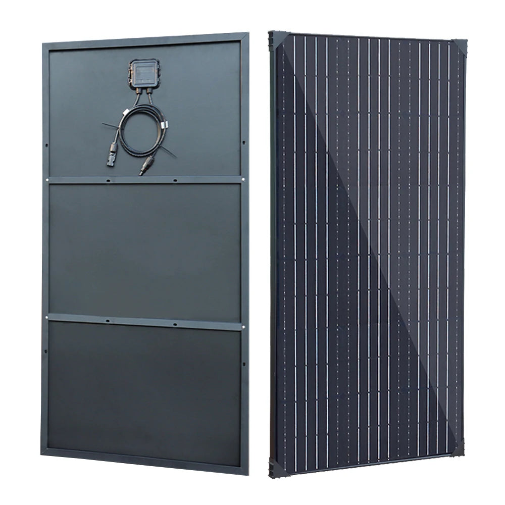 Zonnepaneel - Zonnepanelen - Zonne-energie - 12V Module - Aluminium Frame Lichtgewicht Fotovoltaïsch Paneelsysteem - 300W - 2 Stuks - Waterdicht - voor Boot - Camper - Caravan - RV - Tuin - QUORE