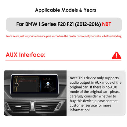 Multimedia Systeem BMW 1 Serie – Auto Radio – GPS Navigatie – Touchscreen – Entertainment Systeem – Android 14 – 10,25 Inch QLED Scherm – Draadloze CarPlay & Android Auto - QUORE