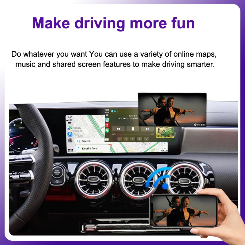 Draadloze CarPlay Adapter – Android Auto Interface – Bluetooth Connectie – Auto Multimedia Oplossing – NTG 6.0 Variant – Eenvoudige Installatie – Ondersteunt AirPlay & MirrorLink