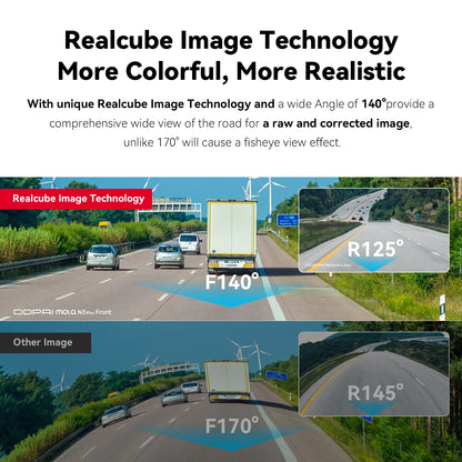 N3 Pro - Dashcam voor Auto - met GPS - Wifi - Dashcams - FullHD video - 1600P HD - Super compact - Zwart - QUORE