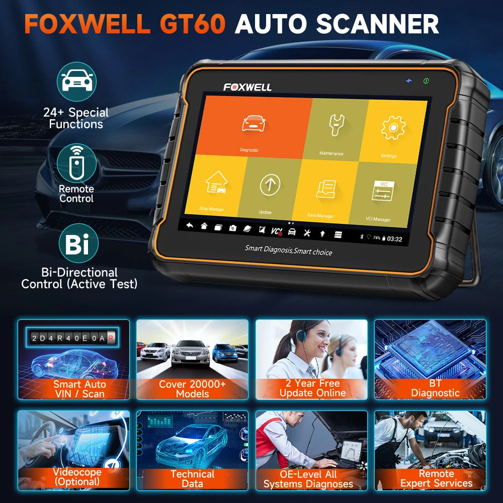 Autodiagnose Scanner – OBD2 Diagnosetool – Foutcode Lezer – Systeemtester – Motor Check – Bidirectionele Besturing – Meertalige Interface - QUORE