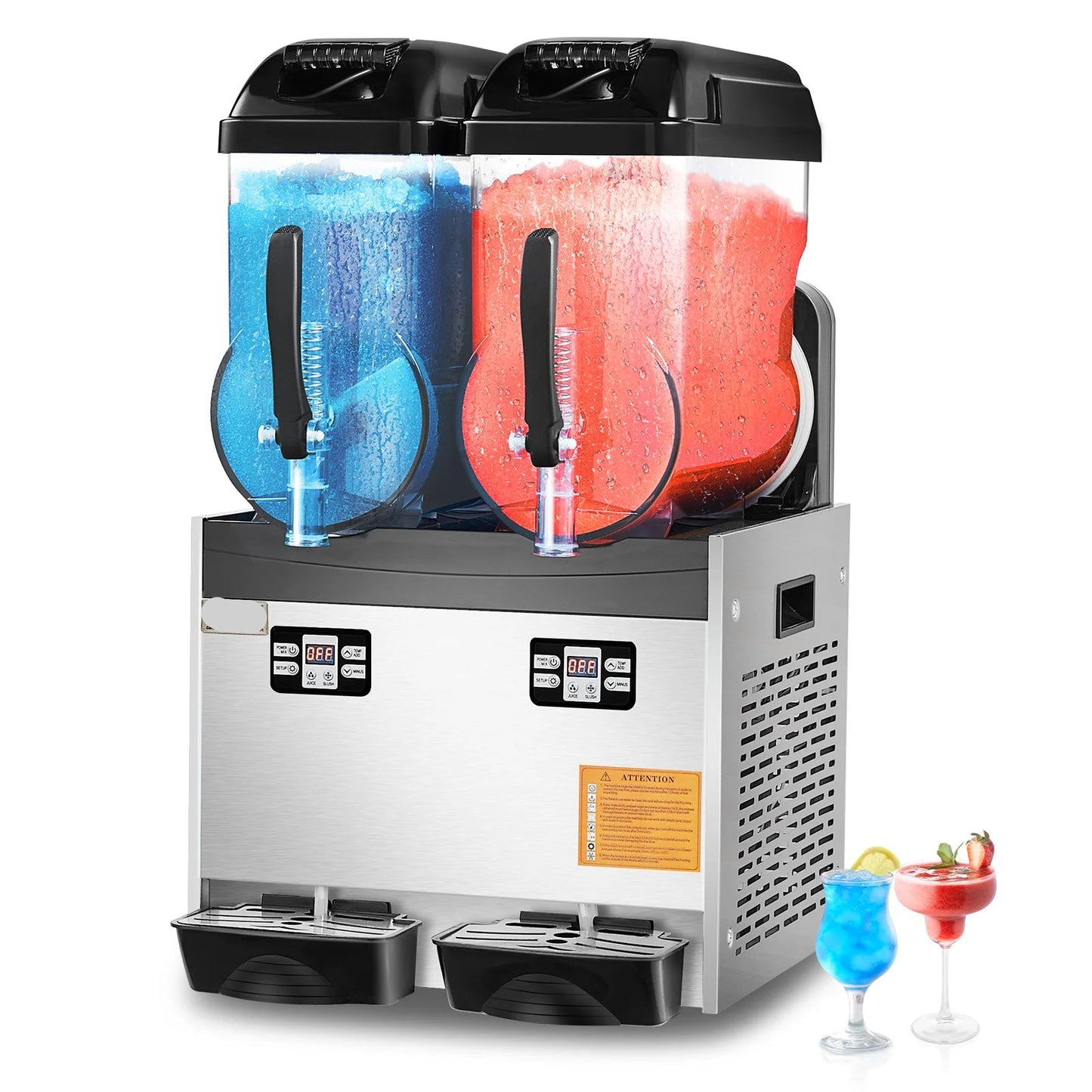 Slushy Machine – Slushmachine – IJsmachine – Frozen Drink Maker – Dubbele Tanks 1x3L – Instelbare Temperatuur