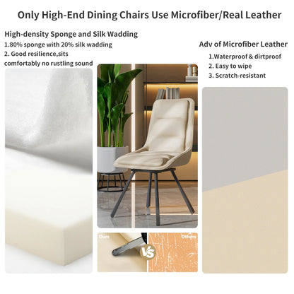 Eetkamerstoelen – Draaistoelen – Stoelen Met Hoge Rugleuning – Moderne Eetkamerstoelen – 360° Draaibaar – Synthetisch Lederen Bekleding – Eucalyptus Houten Frame