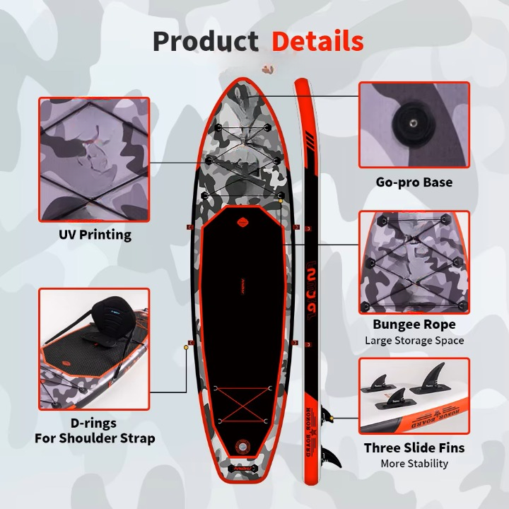 Supboard - Paddle Board - Peddelplank - Surfplank - Opblaasbaar - met Zitje - Inc. Rugzak - Peddel - Handpomp - Reparatieset - Leiband - Vinnen - Handleiding - Waterdichte Tas - 330 × 84 × 15 cm - Rood