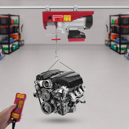 Elektrische Takel – Elektrische Kraan – Hefmachine – Takelset – Hijskraan – Rood – 850W Krachtige Motor – Draadloze Afstandsbediening Tot 80 Meter