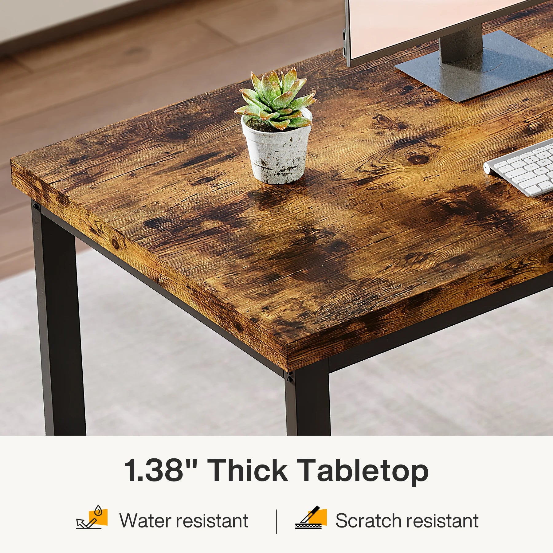 Bureau - Bureautafel - Game Bureau - 78.7" - Extra Lange Dubbele Computertafel - Werkstation voor Twee Personen – Grote Kantoor- & Studiotafel - QUORE