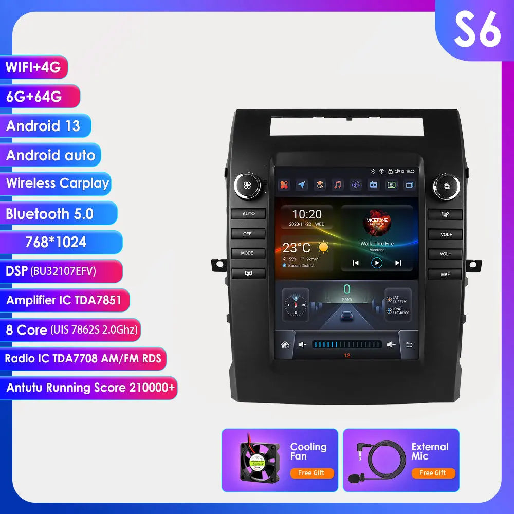 Autoradio – Auto Stereo – Multimedia Speler – 2DIN Radio – Toyota Verso Autoradio – 9,7 Inch Touchscreen – Android 13 & 360 Graden Camera Support