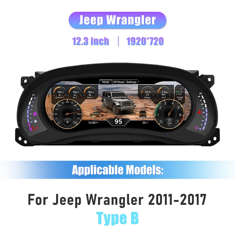 12,3 Inch Digitaal Dashboard – LCD Instrumentenpaneel – Virtuele Cockpit – Auto Display – Dashboard Upgrade – HD 1920x720 Resolutie – Plug & Play Installatie – Anti-Glare Scherm