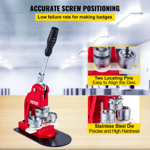Button Maker - Pin Maker - Button Maker Machine - Badge Maker - 44 mm 1,75 inch - met gratis 1000 stuks Button Parts en Circle Cutter