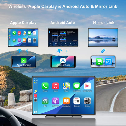 Navigatiesysteem Auto - Dashcam voor auto - GPS Navigatie - Draadloze - 2.5K DVR - Bluetooth Audio - ADAS Systeem - 9" - Achteruitrijcamera - Spraakbesturing