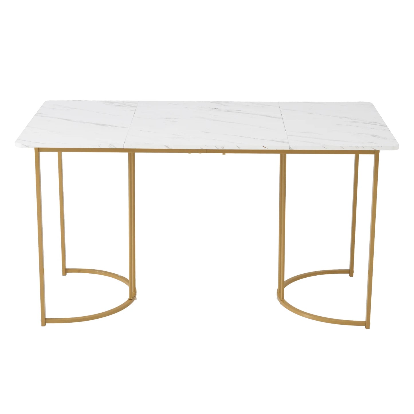 Comanlai Modern Kitchen Table,Rectangular Dining Table with Metal Frame,Adjustable Feet for Dining Room and Living Room,140x80cm
