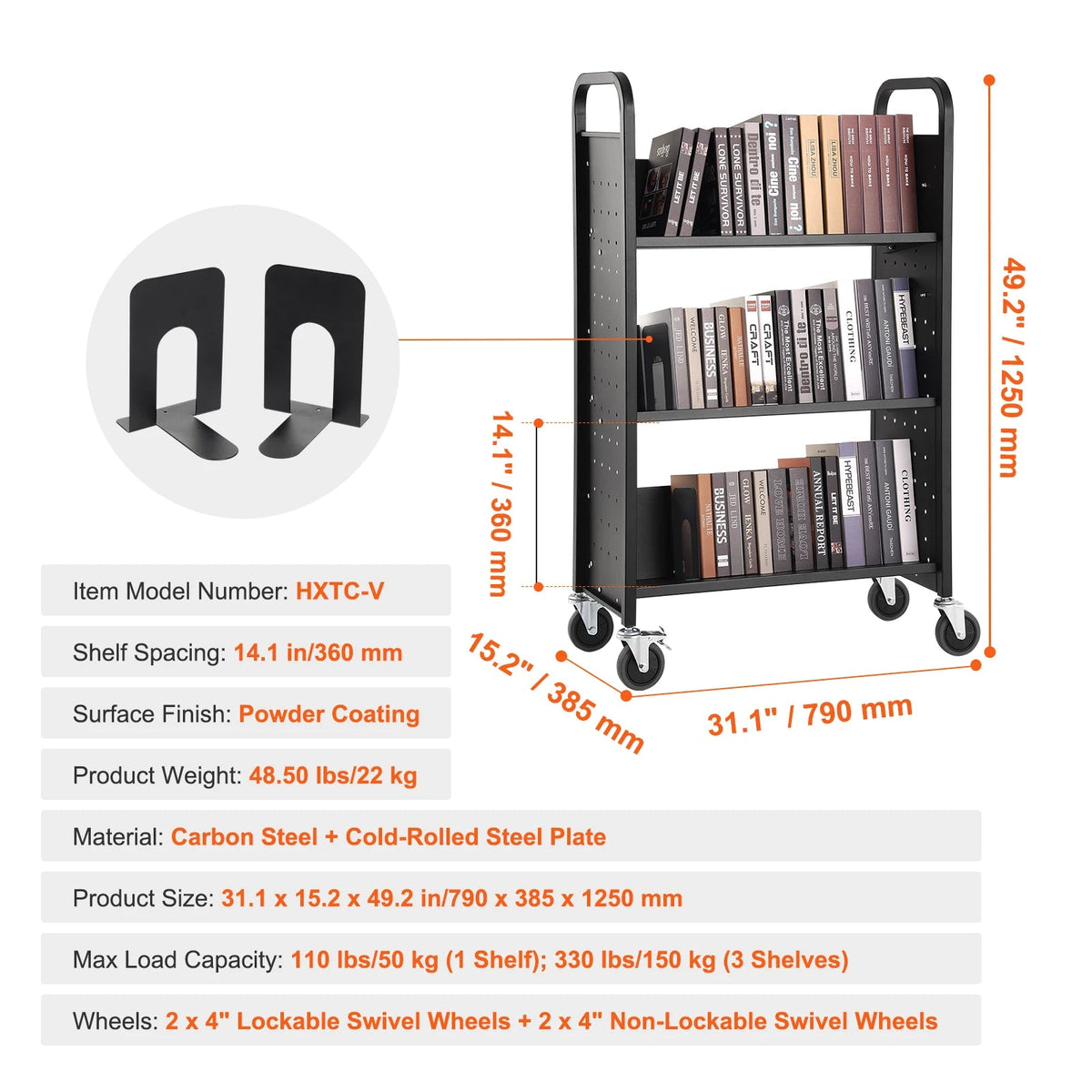 Boekenkasten - Boekenplank - Opbergrek Organisator - 4-Tier - Houten Boekenplank - Zes-Layer Sling Boekenkast - voor Kinderkamer Speelkamer Kleuterschool Kinderdagverblijf - Boek - Zwart