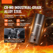 Impact Doppenset – 59-delige 3/8" & 1/2" Drive – Cr-Mo Staal – Slagmoersleutel Doppen – SAE & Metrisch (6-32mm) – Met Opbergkoffer – Zwart