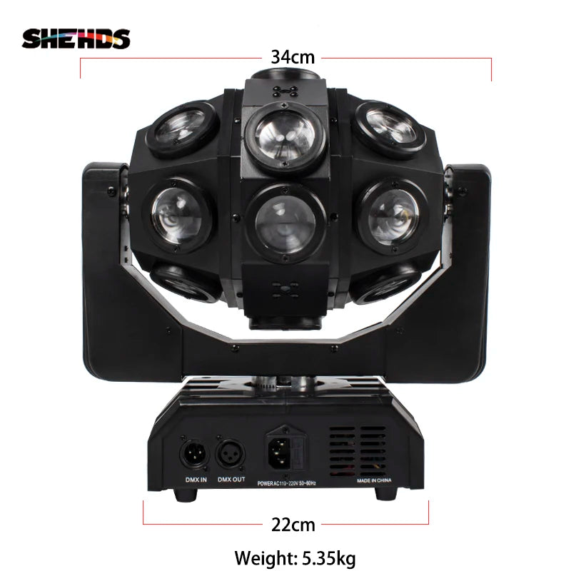 Beam LED Moving Head Licht – Stage Light – DJ Licht – Party Lamp – Disco Verlichting – 18x12W RGBW – Stepless Rotatie & Instelbare Hoek
