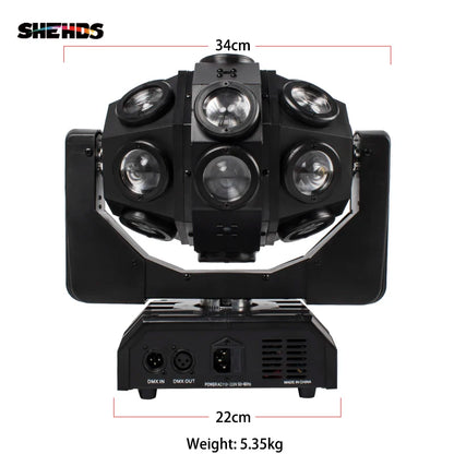 Beam LED Moving Head Licht – Stage Light – DJ Licht – Party Lamp – Disco Verlichting – 18x12W RGBW – Stepless Rotatie & Instelbare Hoek