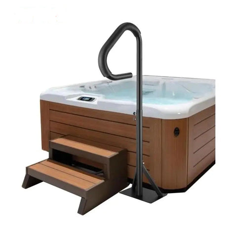 Hot Tub Leuning - Draaibare Hottub Leuning - Zijrail - Verstelbare Leuning - 360° Rotation - 6.75kg -  48-63 inch - Zwart