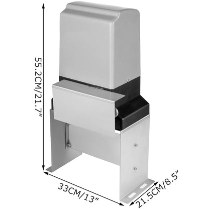 Schuifpoortopener - Automatische Poortopener - Elektronisch Poortopener - met 4 Afstandsbediening - Appbediening - 1800kg - 750W - 12m Ketting - 21.5x33x55.2cm - Geluidsarm & Weerbestendig