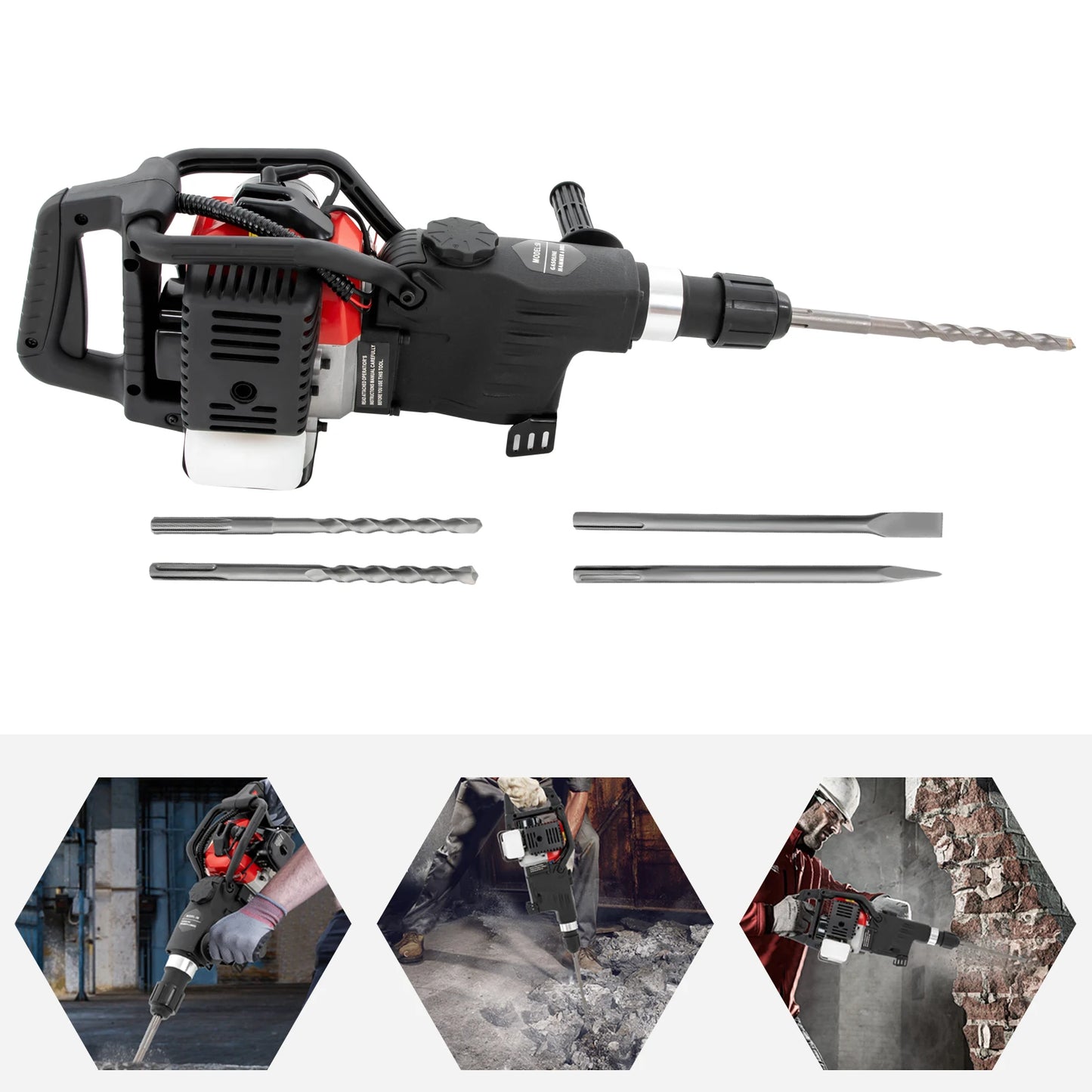 Afbraamhamer – Sloophamer – Breekhamer – Boorhamer – Slaghamer – 1000W Motor – 30 Joule Impactenergie