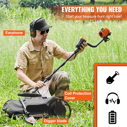 Metaaldetector - Professionele Metaaldetector - Onder Water Metaaldetector - Metaalzoekapparaat - LCD Display - IP68 Waterdichte Spoel - 7 Modi - Verstelbare Steel - 181A - Inclusief Accessoires