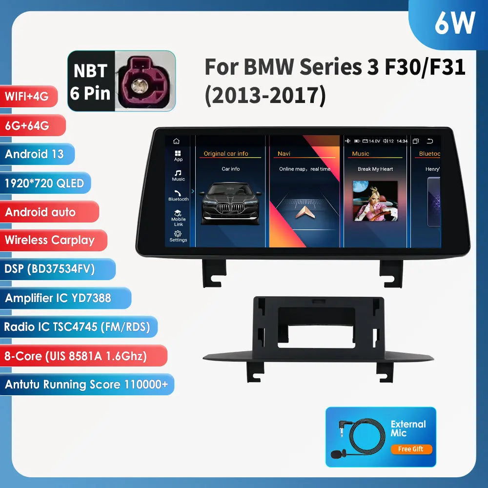 Autoradio – Multimedia Systeem – Navigatie Radio – 2DIN Headunit – Android 13 – 10,25 Inch Touchscreen – 6GB RAM & 64GB Opslag