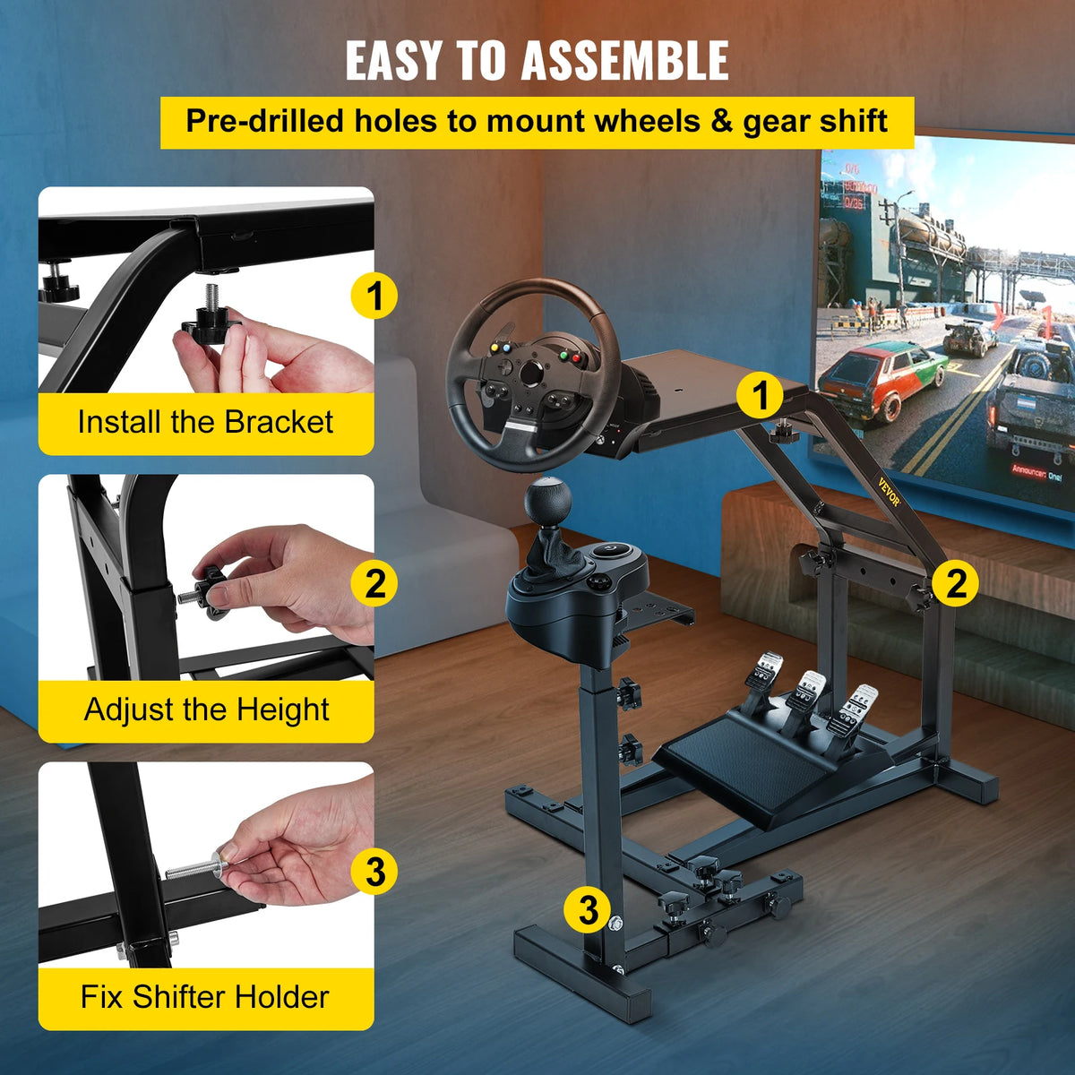 Playseat - Racing Wheel -Racing Wheel Stand - Racing Cockpit - Racing Simulator Cockpit - voor Logitech G25, G27, G29, G920