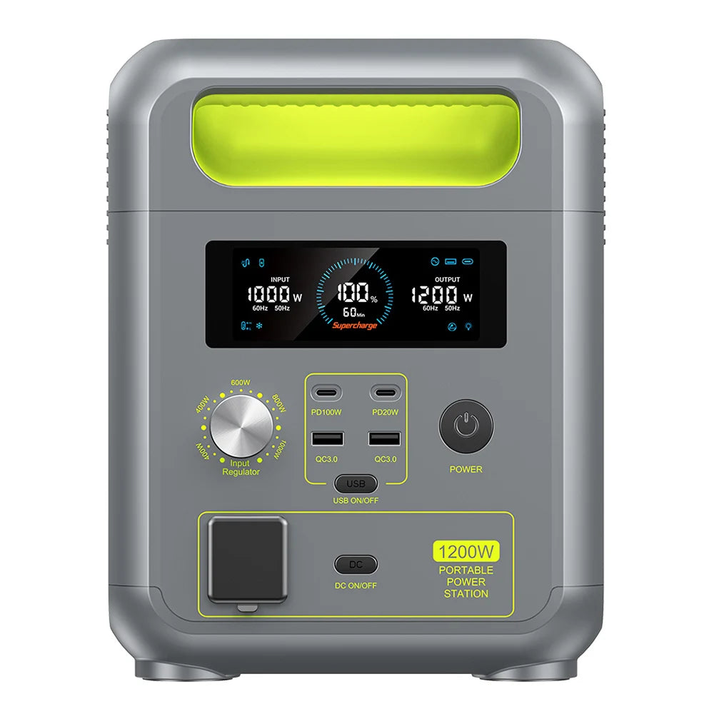 Powerstation - Generatoren - Aggregaat - Stroomgenerator - Generator - 1200W - 1024Wh Capaciteit - Draagbare Power Station - LiFeMnPo4 Batterij – 3 LED Lichtmodi – 7 Uitgangen – BMS Bescherming