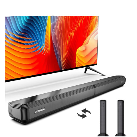 Soundbar - 2-in-1 - 2.2ch Soundbar for TV - Stereo - BT 5.3 - 100W - 87dB - 3 EQ modes - Speakers - Speaker cables - Speaker - Black