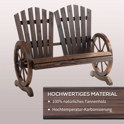 Rustieke Tuinbank – Houten Buitenbank – Tuinmeubel – Buiten Zitbank – Massief Vurenhout – Ergonomisch Zitcomfort