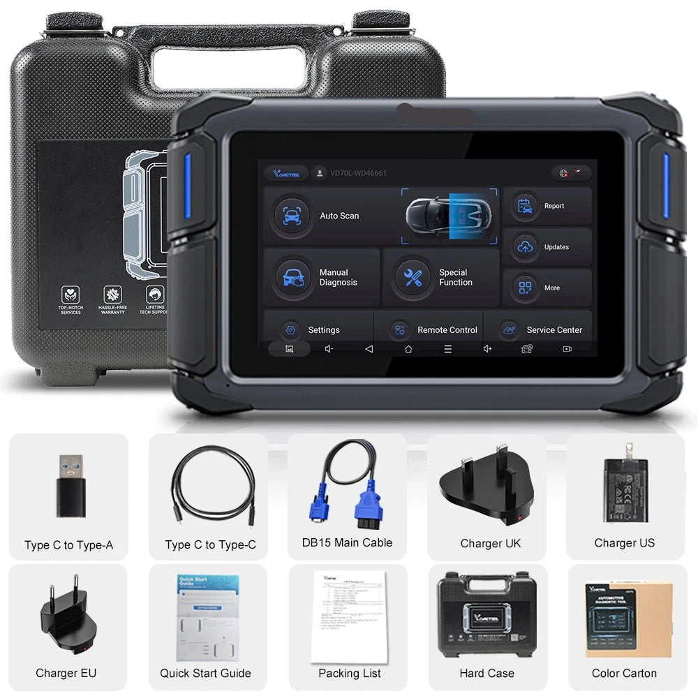 Auto Diagnosetool – OBD Scanner – Foutcode Lezer – Vehicle Tester – 7 Inch Touchscreen – Key Programming – 34+ Onderhoudsdiensten