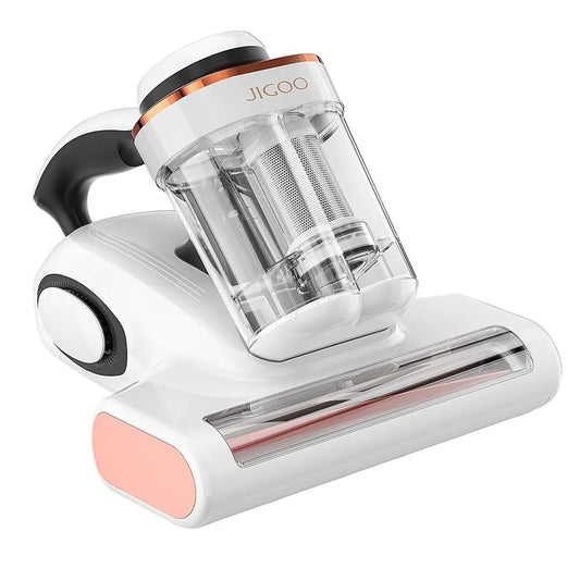 Dual-Cup Smart - Anti-Mite Cleaner Bed Vacuum - 500W - 13KPa Suction Power - Ultrasonic Tech - Dust Mite Sensor - UV Light - 99.99% Mite Removal - White